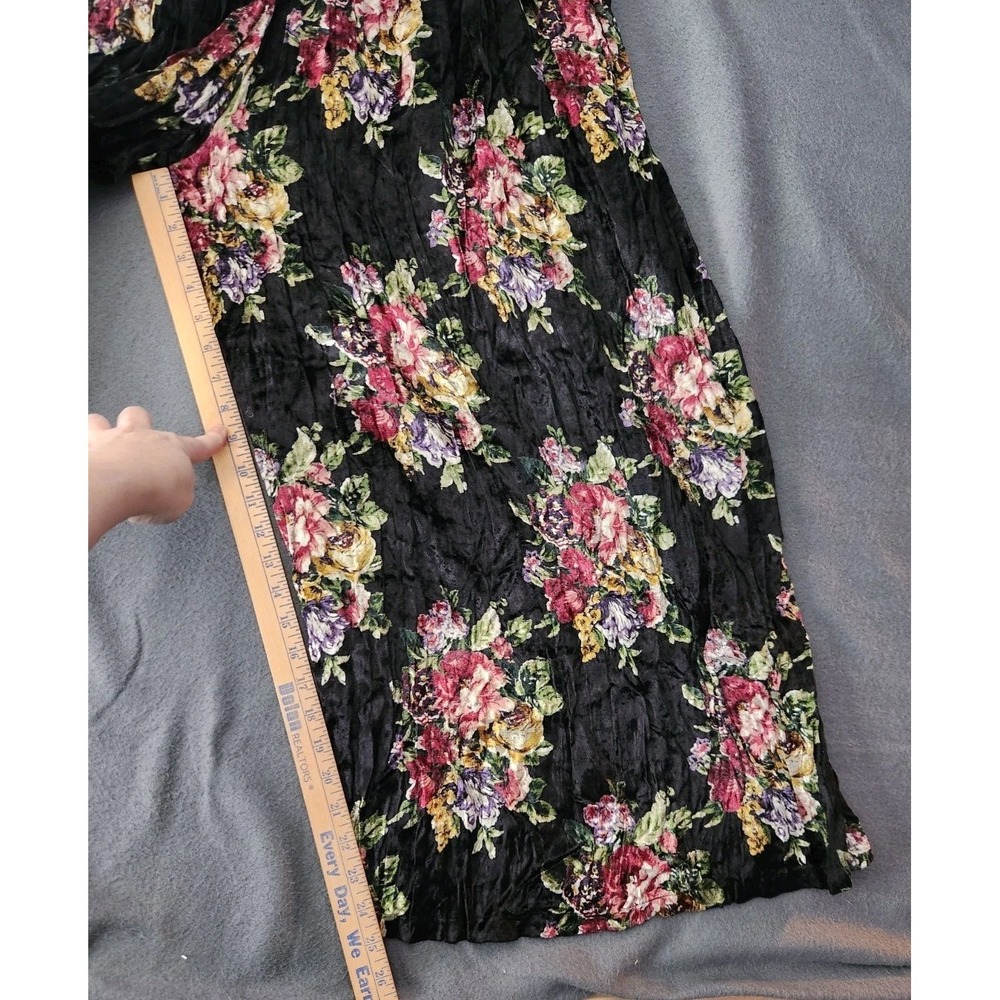 Nostalgia Floral Baggy Wide Leg Velour Pants Boho Fairy Flowy Witchy Sz S NWT - Picture 3 of 9